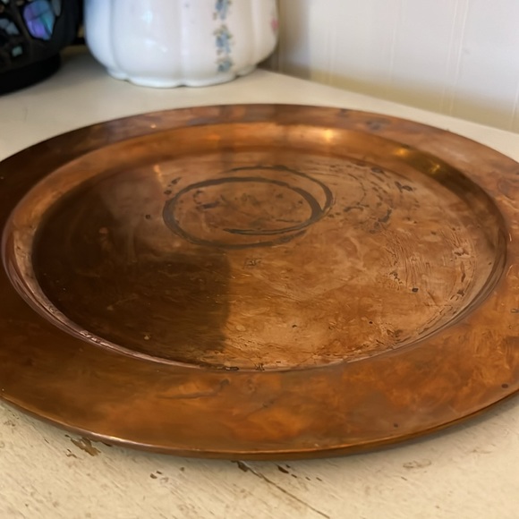 Antique Copper Plate 11” diameter - Picture 4 of 4